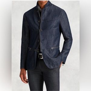 John Varvatos Chambray Backzip Jacket. Size EU 52 USA 42. $650 ($1598 BNWT)